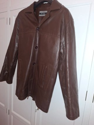 Abrigo de cuero Old Taylor Marrón Hombre talla 54