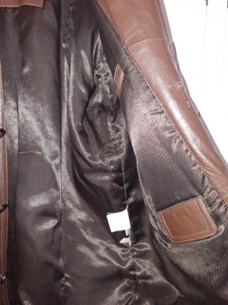 Abrigo de cuero Old Taylor Marrón Hombre talla 54