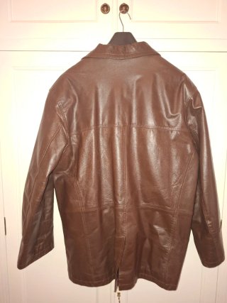 Abrigo de cuero Old Taylor Marrón Hombre talla 54