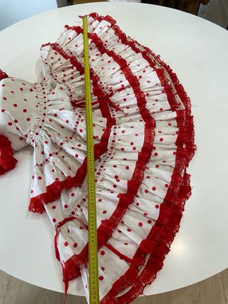 203.-Vestido Flamenca Lunares Rojo y Blanco
