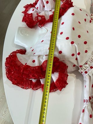 203.-Vestido Flamenca Lunares Rojo y Blanco