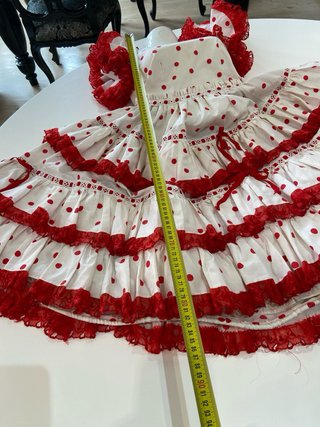 203.-Vestido Flamenca Lunares Rojo y Blanco