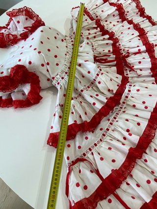 203.-Vestido Flamenca Lunares Rojo y Blanco