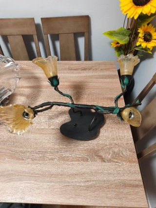 Lámpara de mesa metal y cristal