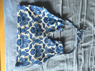 Top azul estampado floral