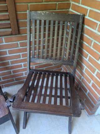 Conjunto 2 Sillas Teca Plegables Terraza