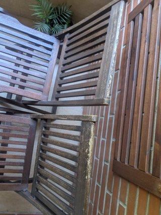 Conjunto 2 Sillas Teca Plegables Terraza