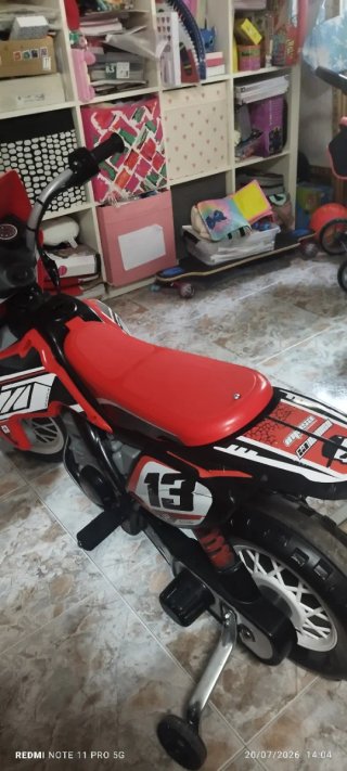Moto Eléctrica Infantil Motocross Roja y Negra