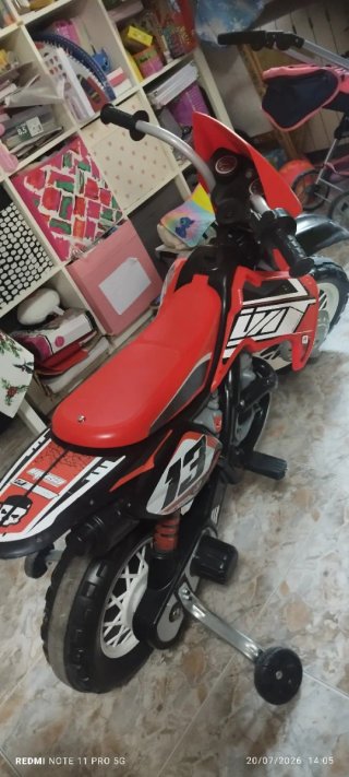 Moto Eléctrica Infantil Motocross Roja y Negra