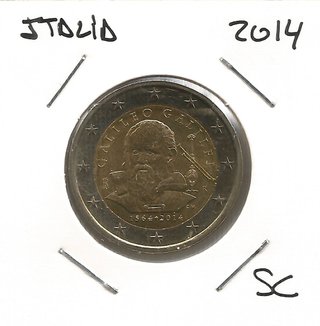 Moneda 2€ Italia 2014 Galileo Galilei