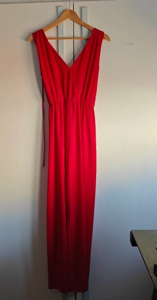 Mono largo rojo mujer evento verano boutique
