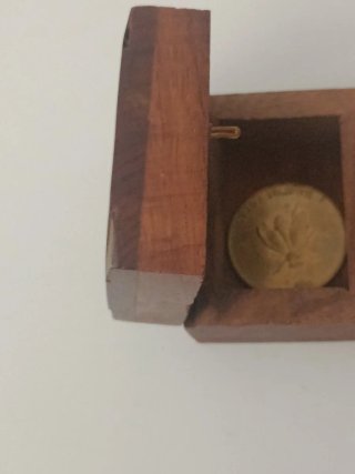 Moneda con diseño de insecto en preciosa cajita