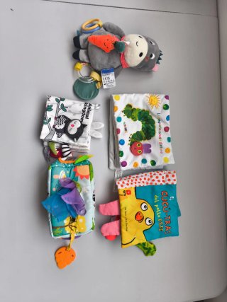 Lote Juguetes Bebé Peluche y Libros Tela