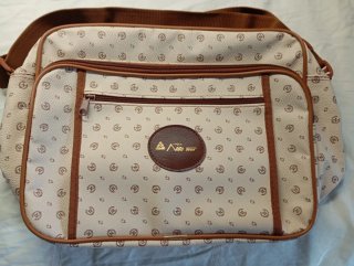 Bolso bandolera viaje vintage beige y marrón
