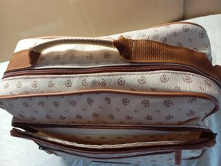 Bolso bandolera viaje vintage beige y marrón