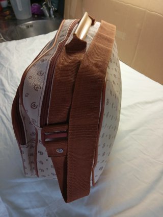 Bolso bandolera viaje vintage beige y marrón