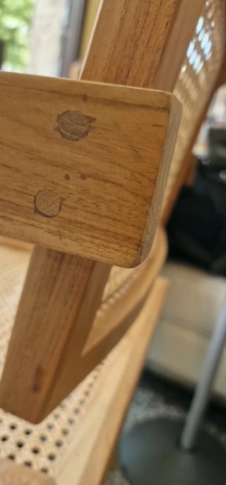 Silla de comedor ratán natural y madera