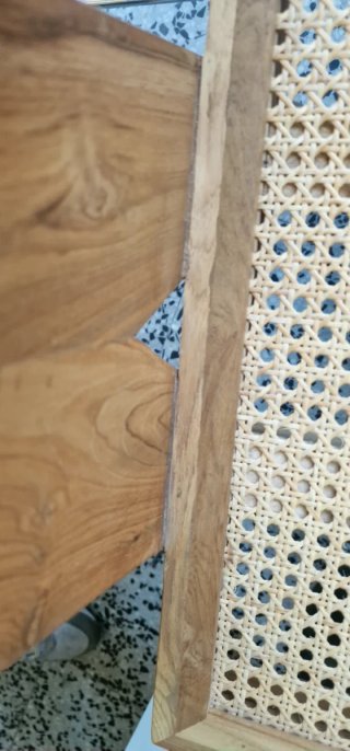 Silla de comedor ratán natural y madera