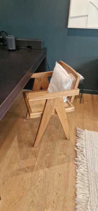Silla de comedor ratán natural y madera