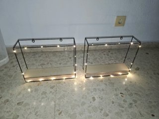 Estantería de pared metal y madera
