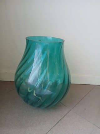 Vaso grande vetro verde acqua