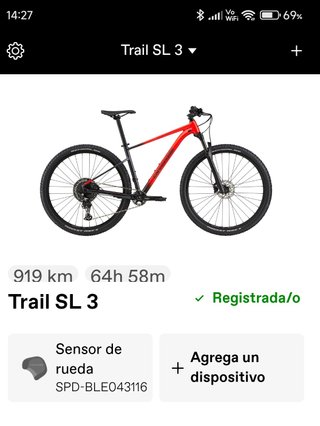 Bicicleta Cannondale 29" Trail SL 3 Roja