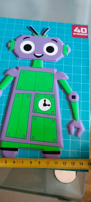 Quaderno con 40 adesivi di robot