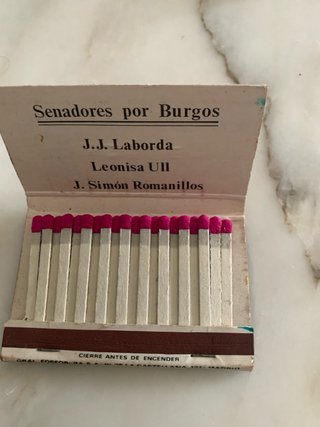 Caja de cerillas VOTA PSOE