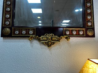 Espejo Antiguo Estilo Luis XVI Madera y Bronce