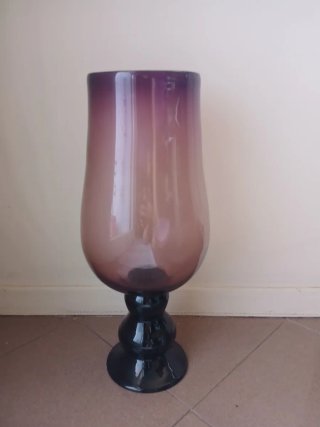 Vaso in vetro viola e nero