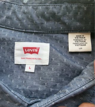 Camicia Levi's manica corta blu grigia fantasia