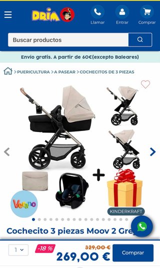 Cochecito Kinderkraft MOOV 3 en 1