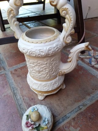 Tetera Porcelana Vintage Capodimonte Italia