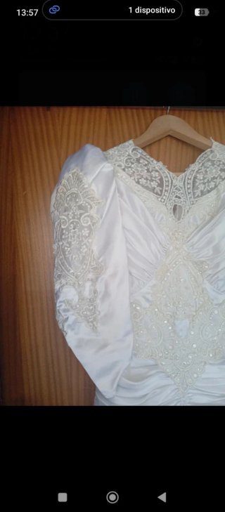 Vestido Novia Vintage con tocado