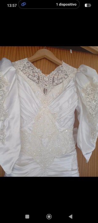 Vestido Novia Vintage con tocado