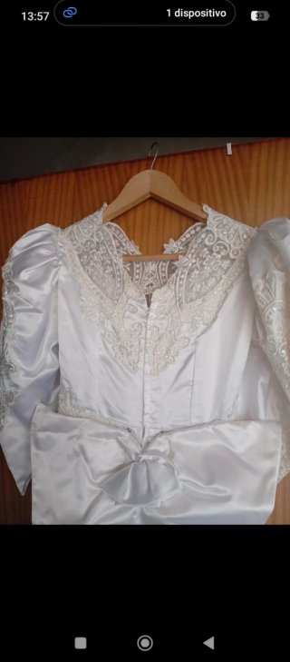 Vestido Novia Vintage con tocado