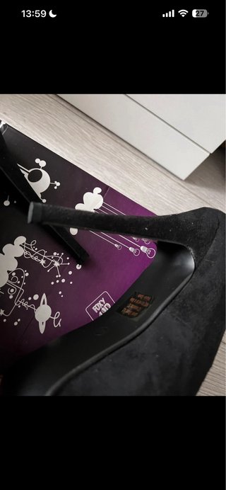 Zapatos negros tacón Peep toe