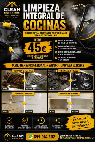 Servicio de limpieza integral de cocinas