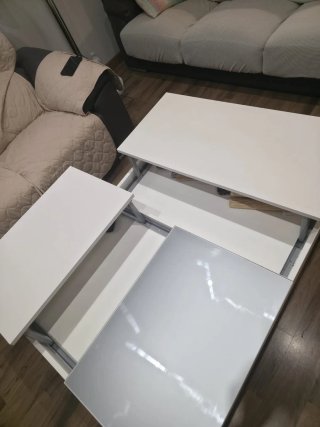 Mesa de centro salón cristal y madera