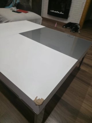 Mesa de centro salón cristal y madera