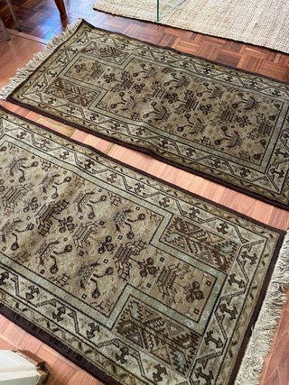 2 Tappeti Lana Vergine 130x65 cm vede certificato