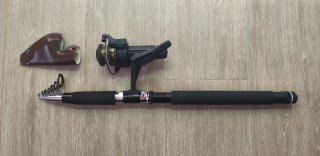 Caña de pescar telescópica con carrete