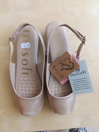 Zapatos de verano dorados mujer Myssoft