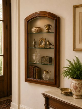 Vitrina Decorativa Madera y Cristal