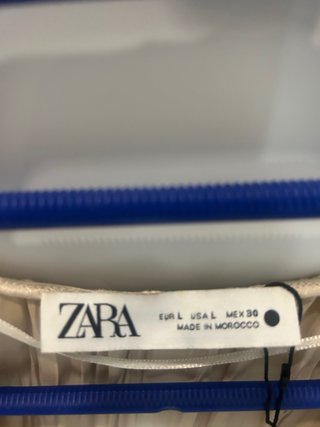 Top Zara champán drapeado talla L