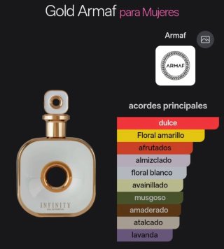ARMAF - INFINITY GOLD - MUJER - PERFUME ÁRABE