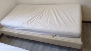 Cama nido con canapé beige y blanco 90X190cm