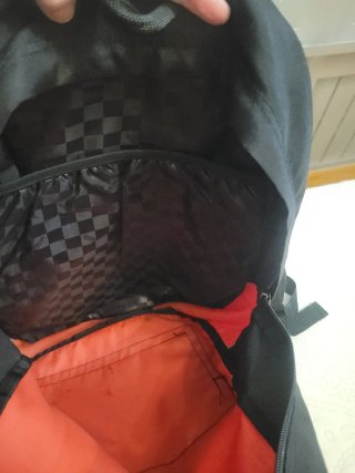 Mochila Vans Naranja y Negra Cuadros