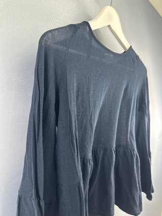 Dries Van Noten Blusa Negra Manga Campana