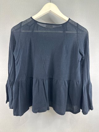 Dries Van Noten Blusa Negra Manga Campana